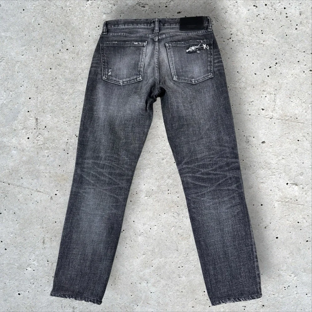 Moussy Vintage‎ Prichard Straight in Faded Black Japanese Selvedge Denim Sz 25
